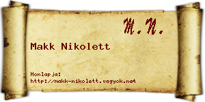Makk Nikolett névjegykártya
